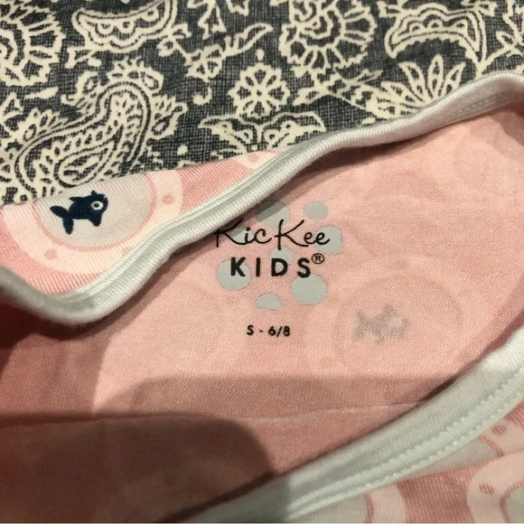 KicKee Pants nightgown 6-8 3T pink aqua fishbowl - Picture 4 of 5